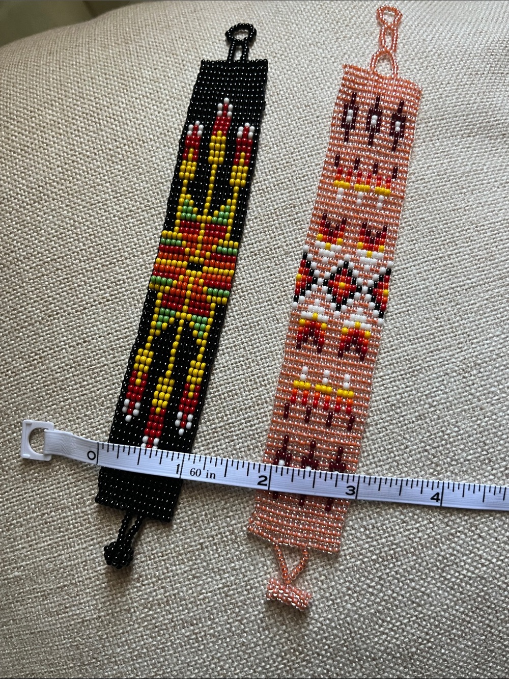 Beautiful Southwestern Set of Two Handwoven Glass Seed Bead Bracelets - Picture 8 of 8